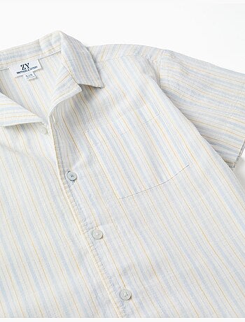 Chemise à manches courtes en coton à rayures B&S