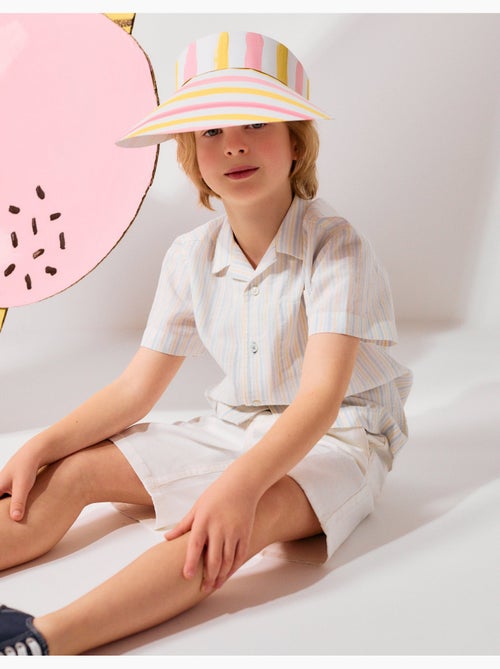 Chemise à manches courtes en coton à rayures B&S - Kiabi