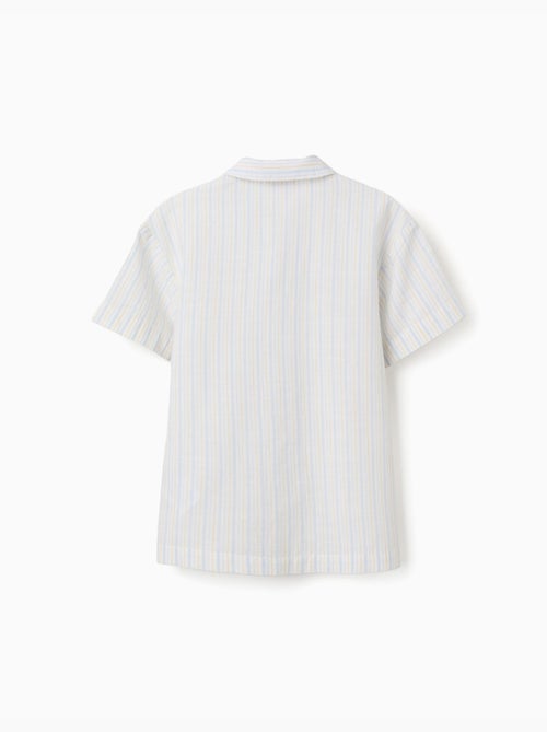 Chemise à manches courtes en coton à rayures B&S - Kiabi