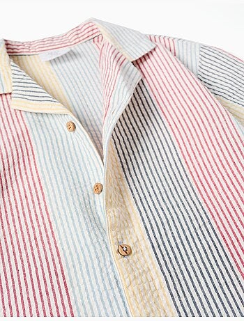Chemise à manches courtes en coton à rayures You&Me