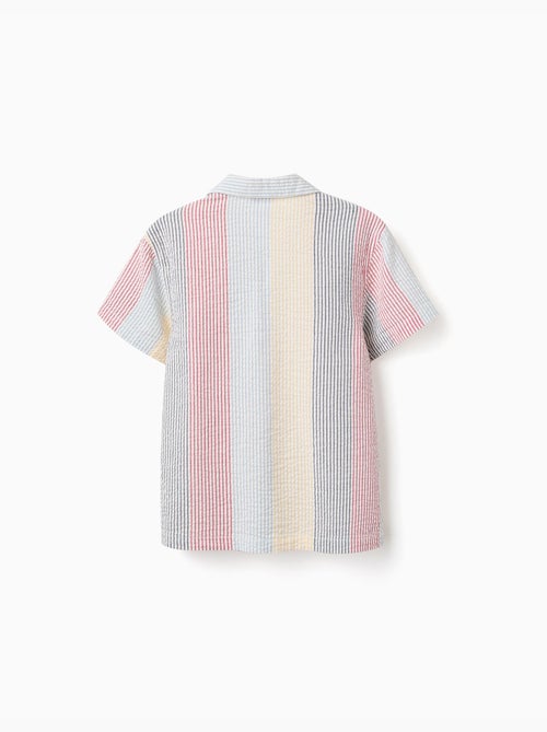Chemise à manches courtes en coton à rayures You&Me - Kiabi Chemise à manches courtes en coton à rayures You&Me - Kiabi