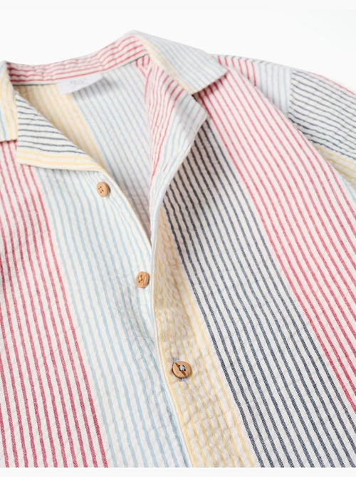 Chemise à manches courtes en coton à rayures You&Me - Kiabi Chemise à manches courtes en coton à rayures You&Me - Kiabi