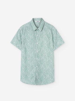 Chemise à Manches Courtes en Coton avec Motif