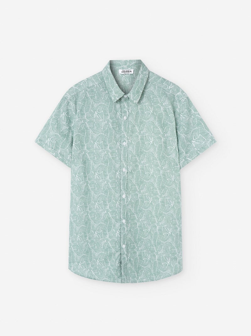 Chemise à Manches Courtes en Coton avec Motif Vert - Kiabi
