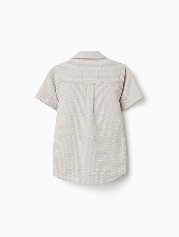 Chemise à manches courtes en coton et à rayures