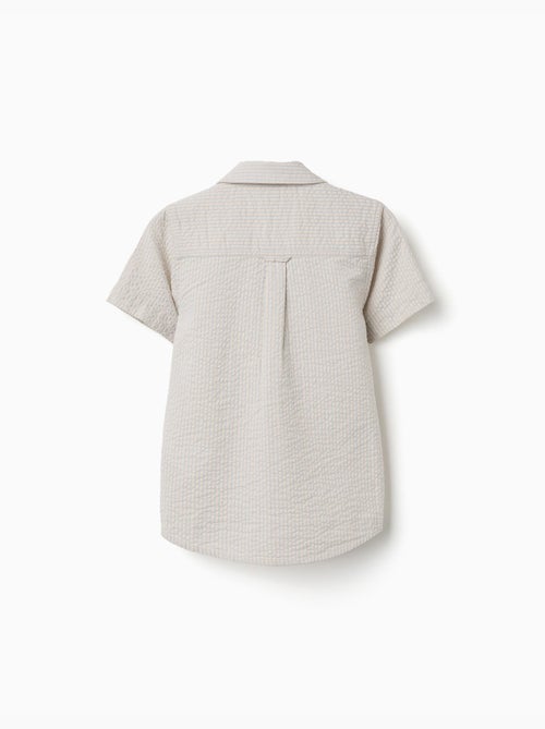 Chemise à manches courtes en coton et à rayures - Kiabi Chemise à manches courtes en coton et à rayures - Kiabi