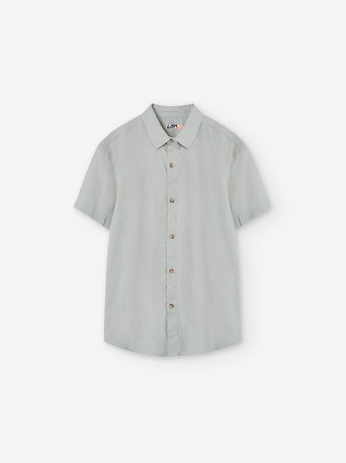 Chemise à Manches Courtes en Coton et Lin - Kiabi