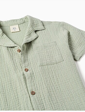 Chemise à manches courtes en coton