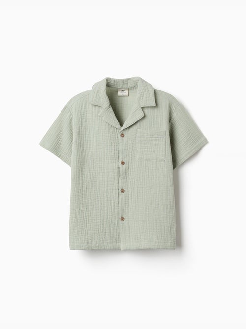 Chemise à manches courtes en coton - Kiabi Chemise à manches courtes en coton - Kiabi