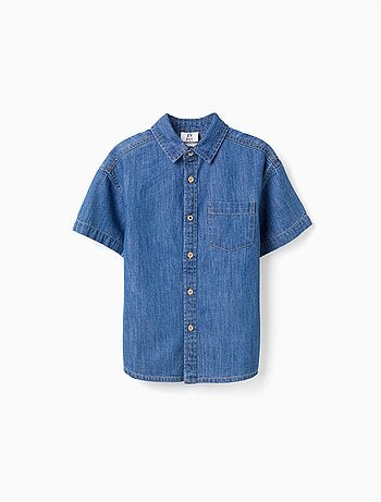 Chemise à manches courtes en jean avec poche