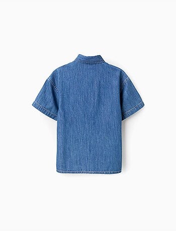 Chemise à manches courtes en jean avec poche