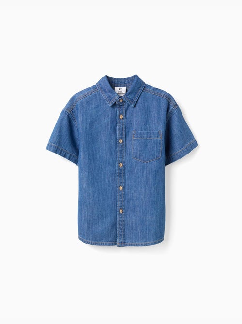 Chemise à manches courtes en jean avec poche - Kiabi