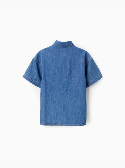 Chemise à manches courtes en jean avec poche - Kiabi