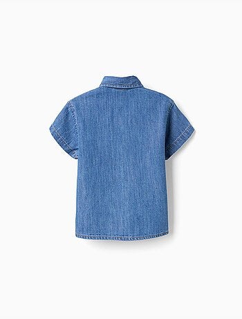 Chemise à manches courtes en jean avec poche