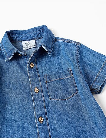 Chemise à manches courtes en jean avec poche