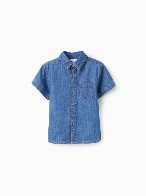 Chemise à manches courtes en jean avec poche - Kiabi