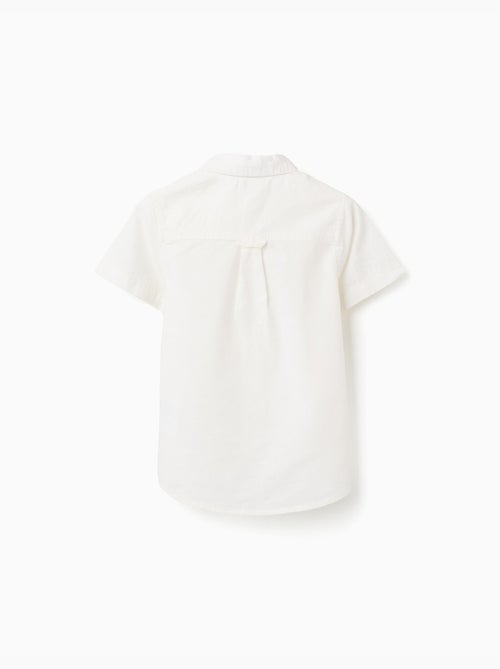 Chemise à manches courtes en lin et coton - Kiabi