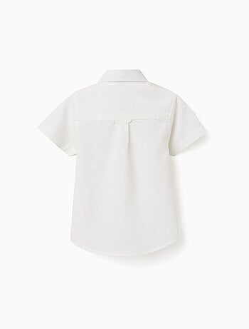 Chemise à manches courtes en lin et coton