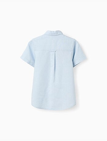 Chemise à manches courtes en lin et coton