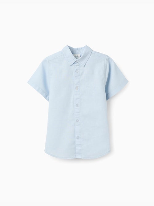 Chemise à manches courtes en lin et coton - Kiabi