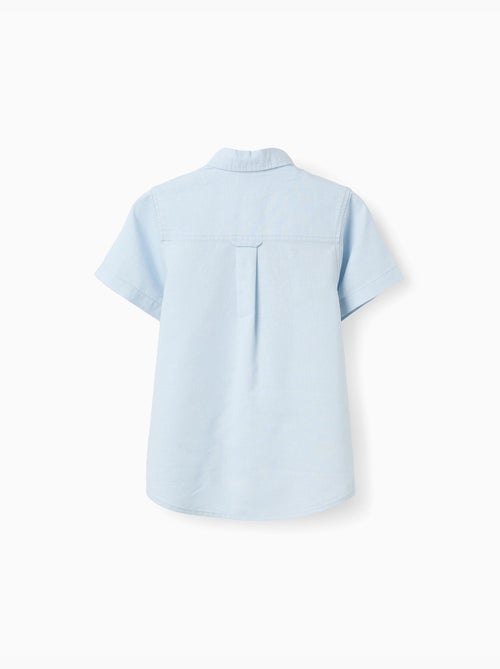 Chemise à manches courtes en lin et coton - Kiabi