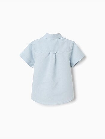 Chemise à manches courtes en lin et coton
