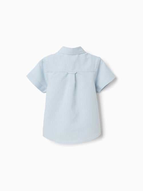Chemise à manches courtes en lin et coton - Kiabi