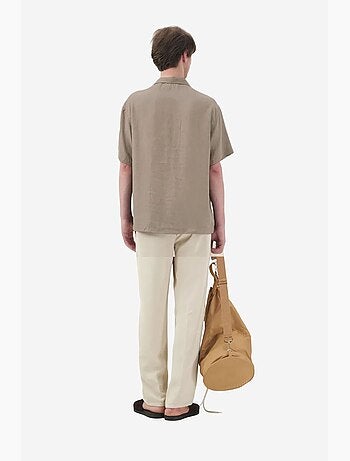 Chemise à manches courtes en lin mélangé avec fermeture boutonnée giesto