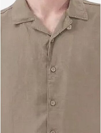 Chemise à manches courtes en lin mélangé avec fermeture boutonnée giesto