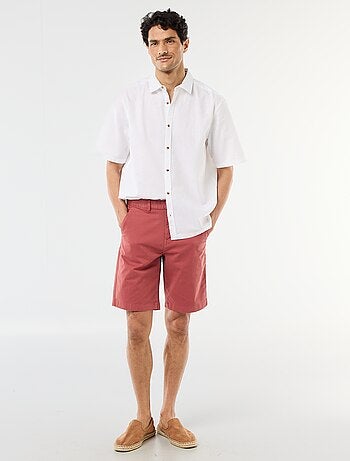 Chemise à manches courtes en lin mélangé
