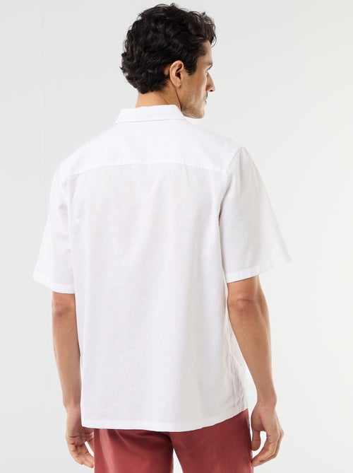 Chemise à manches courtes en lin mélangé - Kiabi