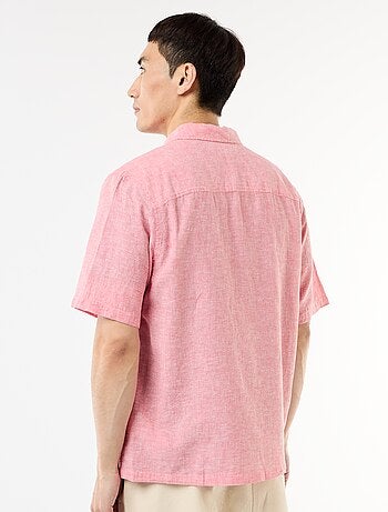 Chemise à manches courtes en lin mélangé