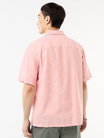 Chemise à manches courtes en lin mélangé