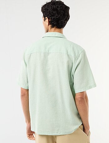 Chemise à manches courtes en lin mélangé