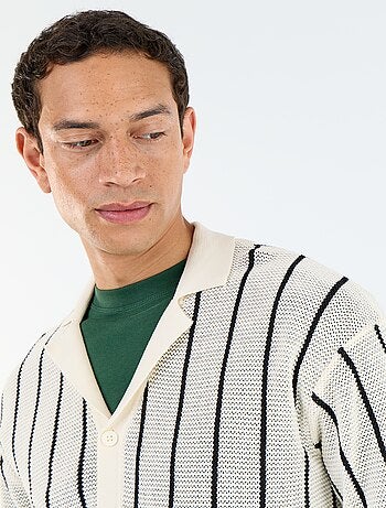 Chemise à manches courtes en maille ajourée