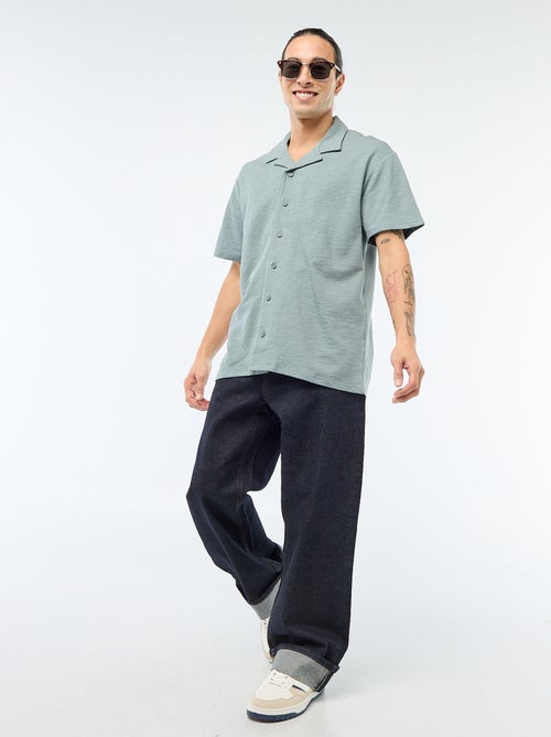 Chemise à manches courtes en maille - Kiabi