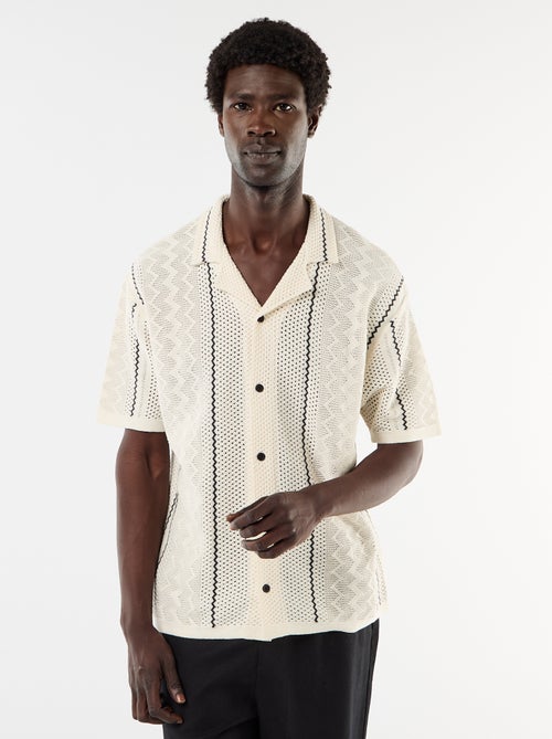 Chemise à manches courtes en maille fantaisie - Kiabi