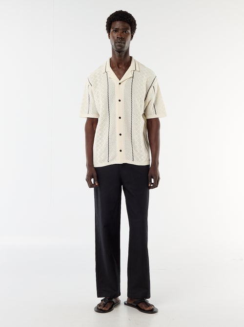 Chemise à manches courtes en maille fantaisie - Kiabi