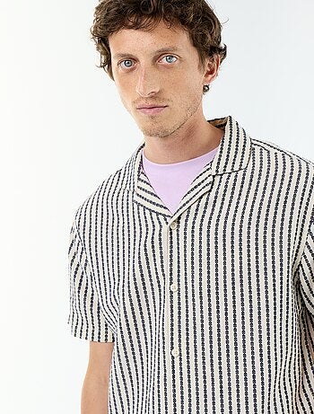 Chemise à manches courtes en maille fantaisie