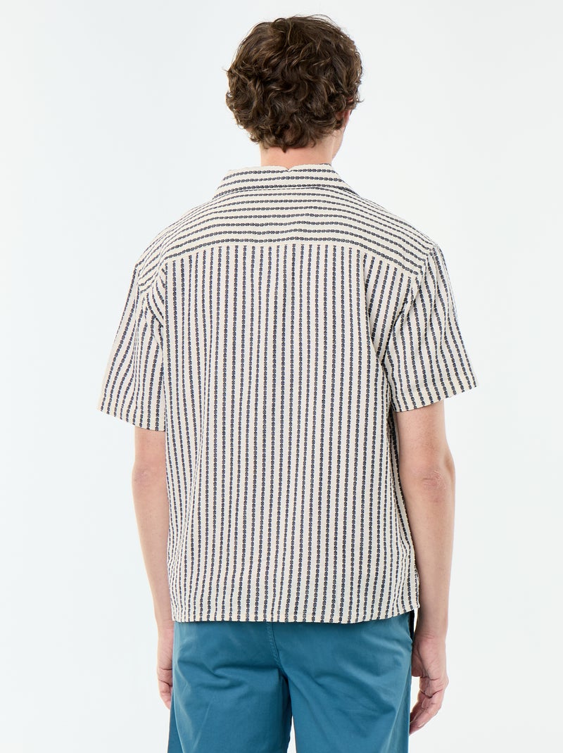 Chemise à manches courtes en maille fantaisie Blanc - Kiabi