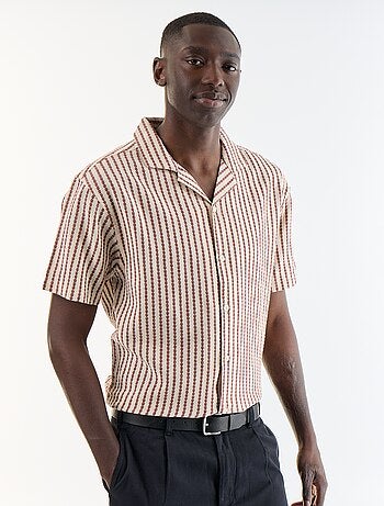 Chemise à manches courtes en maille fantaisie