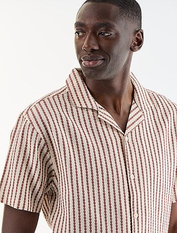 Chemise à manches courtes en maille fantaisie