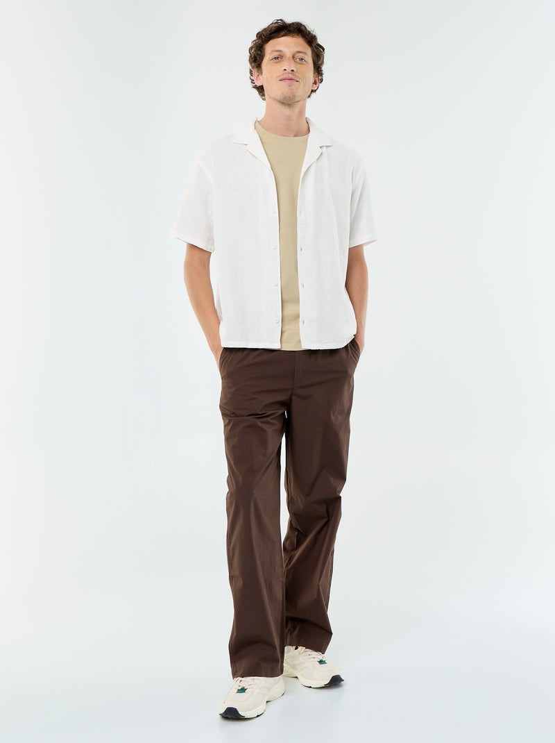 Chemise à manches courtes en maille fantaisie Blanc - Kiabi