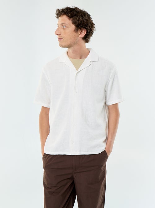 Chemise à manches courtes en maille fantaisie - Kiabi