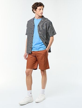 Chemise à manches courtes en maille fantaisie