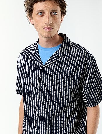 Chemise à manches courtes en maille fantaisie