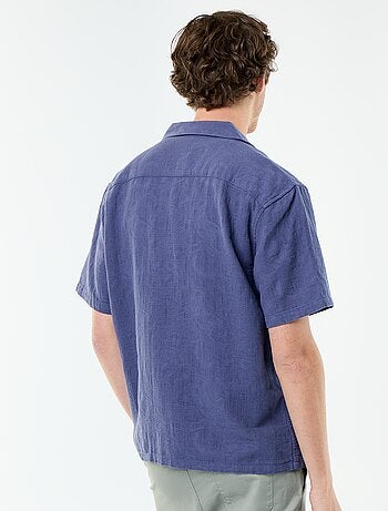 Chemise à manches courtes en maille fantaisie