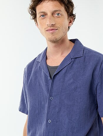 Chemise à manches courtes en maille fantaisie