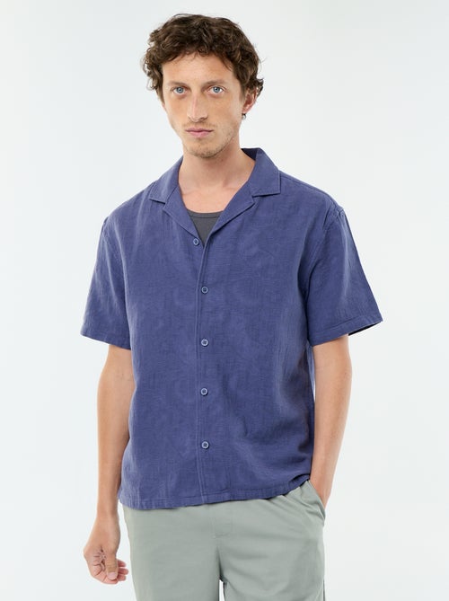 Chemise à manches courtes en maille fantaisie - Kiabi