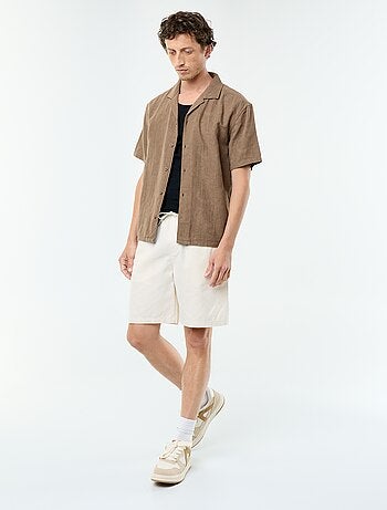 Chemise à manches courtes en maille fantaisie